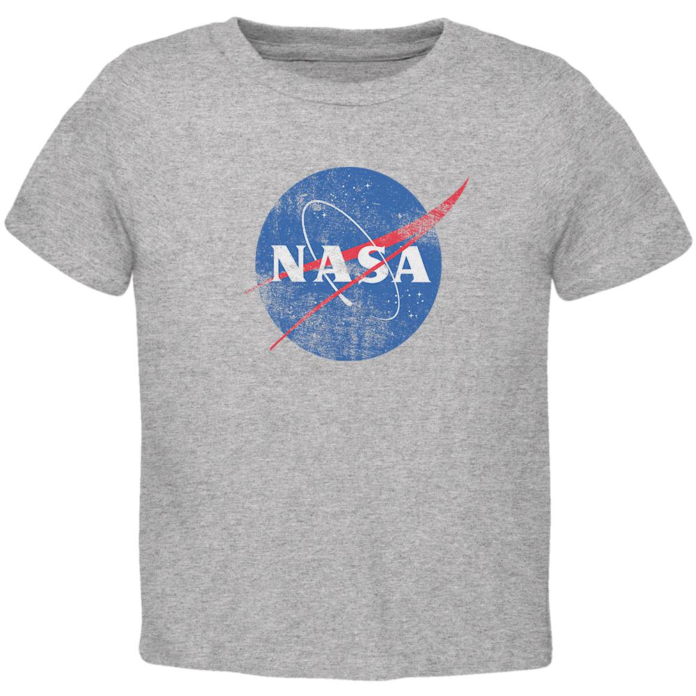 NASA Distressed Logo Toddler T Shirt Toddler T-Shirts NASA 2T Grey 