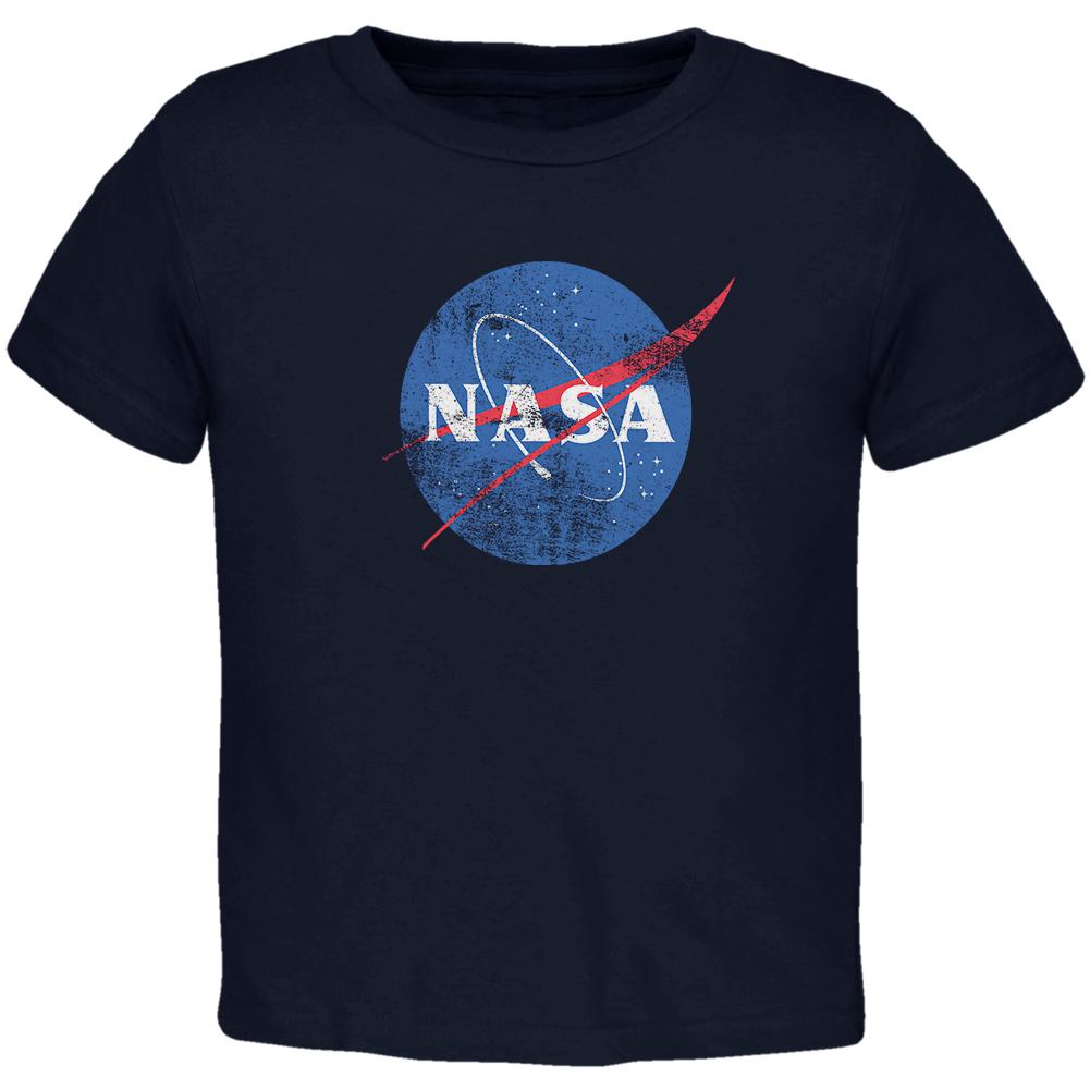 NASA Distressed Logo Toddler T Shirt Toddler T-Shirts NASA 2T Navy 