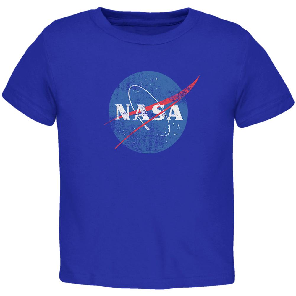 NASA Distressed Logo Toddler T Shirt Toddler T-Shirts NASA 2T Blue 