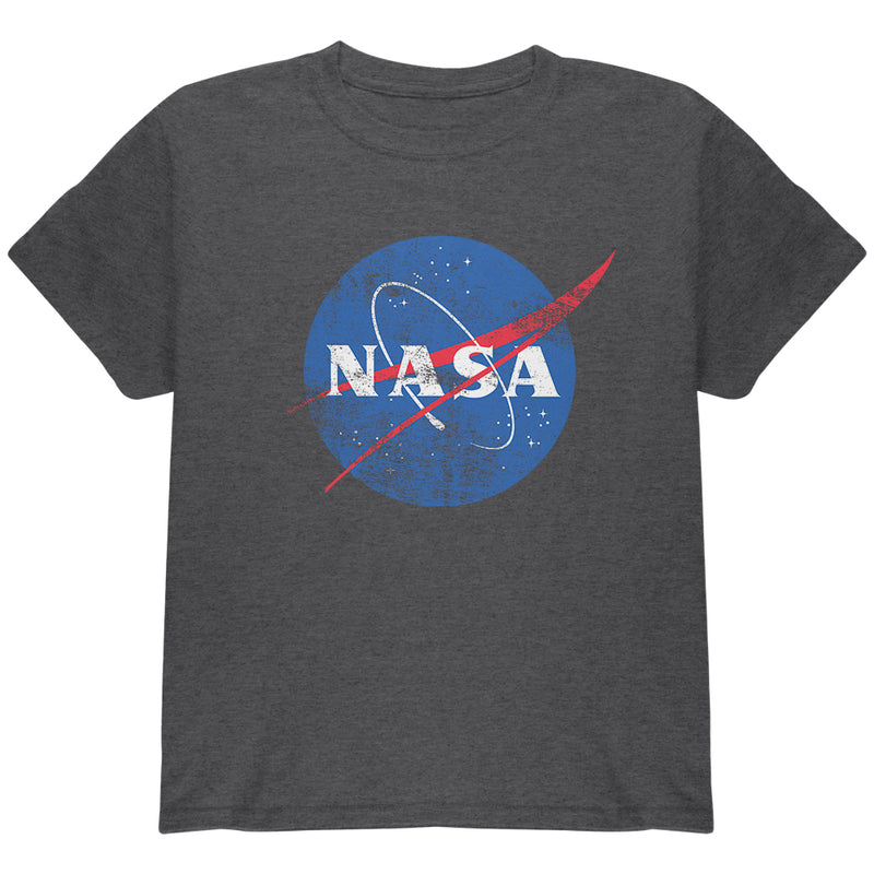 NASA Distressed Logo Youth T Shirt Youth T-Shirts Old Glory YLG Dark Heather 