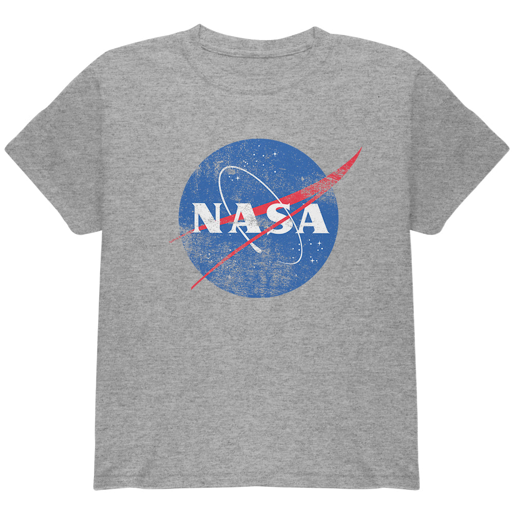 NASA Distressed Logo Youth T Shirt Youth T-Shirts Old Glory YLG Heather 