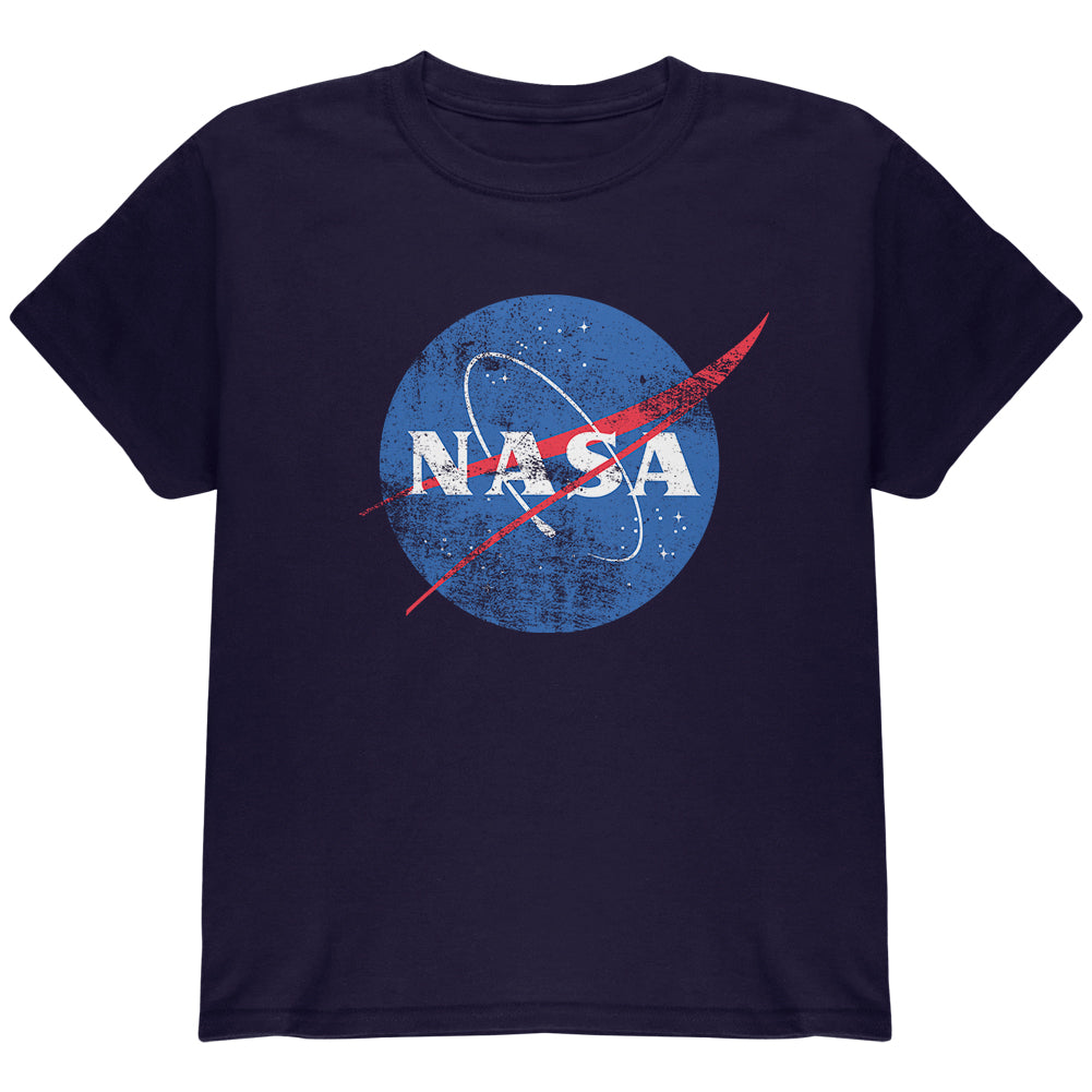 NASA Distressed Logo Youth T Shirt Youth T-Shirts Old Glory YLG Navy 