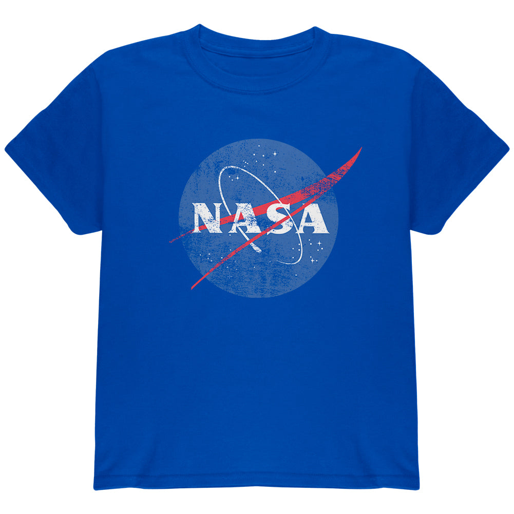 NASA Distressed Logo Youth T Shirt Youth T-Shirts Old Glory YLG Royal 