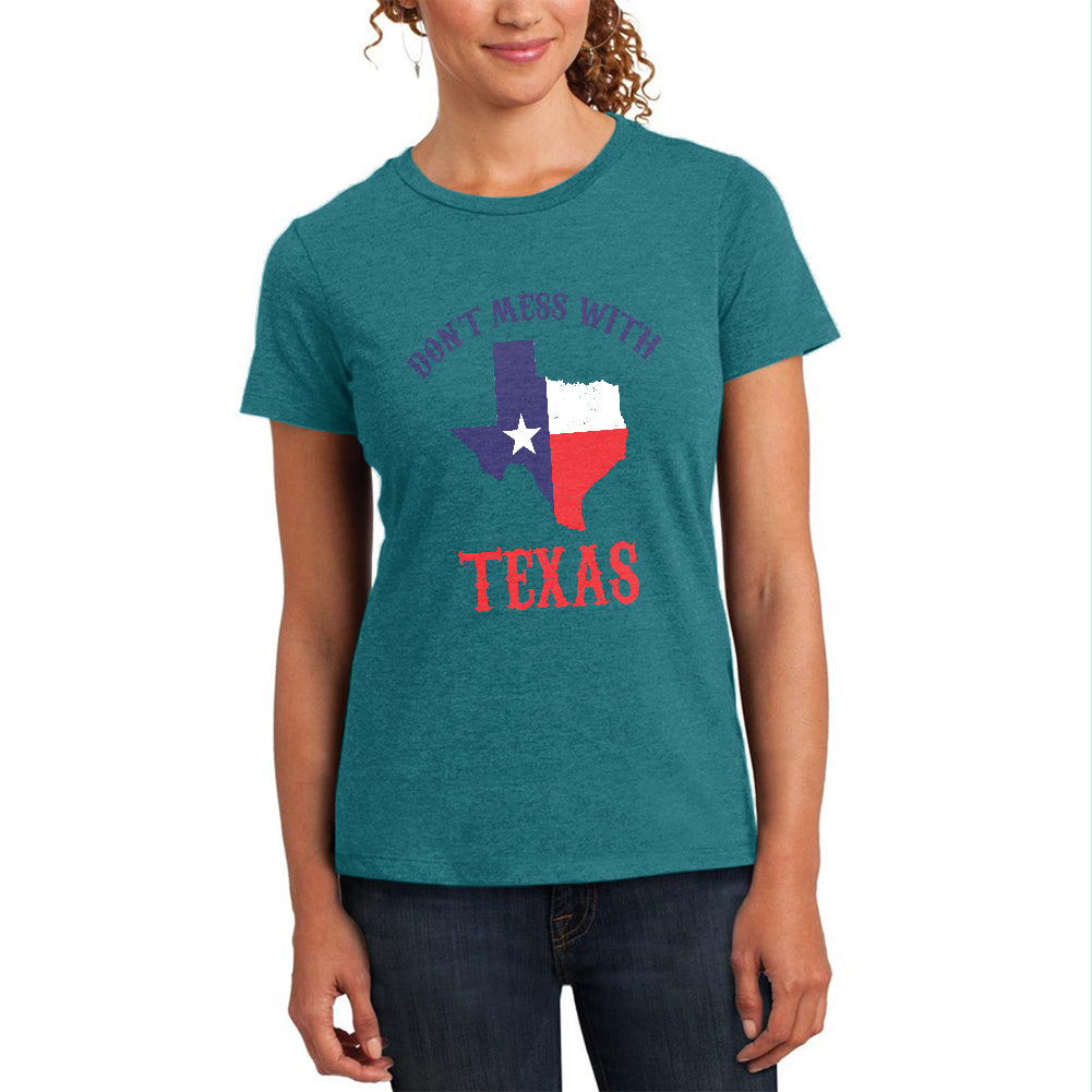 Don't Mess With Texas Womens Soft Heather T Shirt Women's T-Shirts Old Glory 2XL Teal 