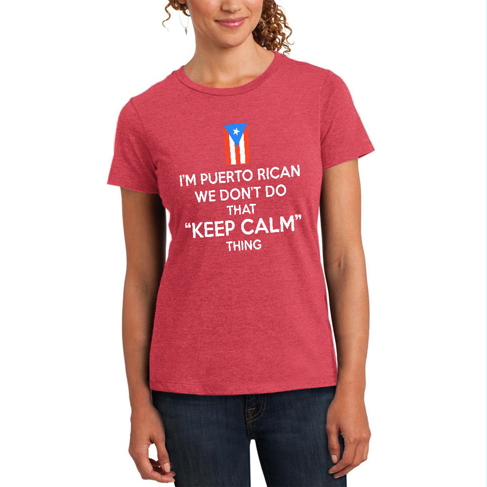 Don't Do Calm Puerto Rican Womens Soft Heather T Shirt Women's T-Shirts Old Glory 2XL Watermelon 