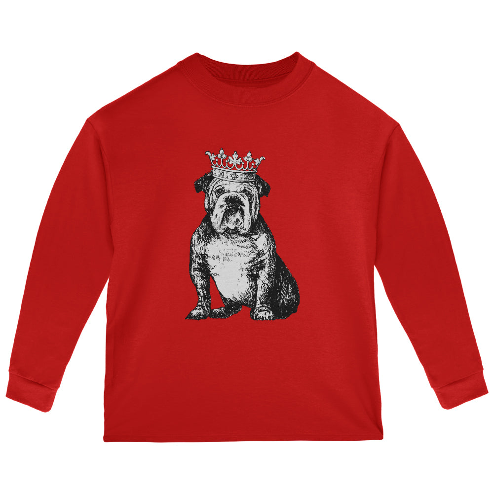 British Bulldog Crown Toddler Long Sleeve T Shirt Toddler Long Sleeves Old Glory 2T Red 