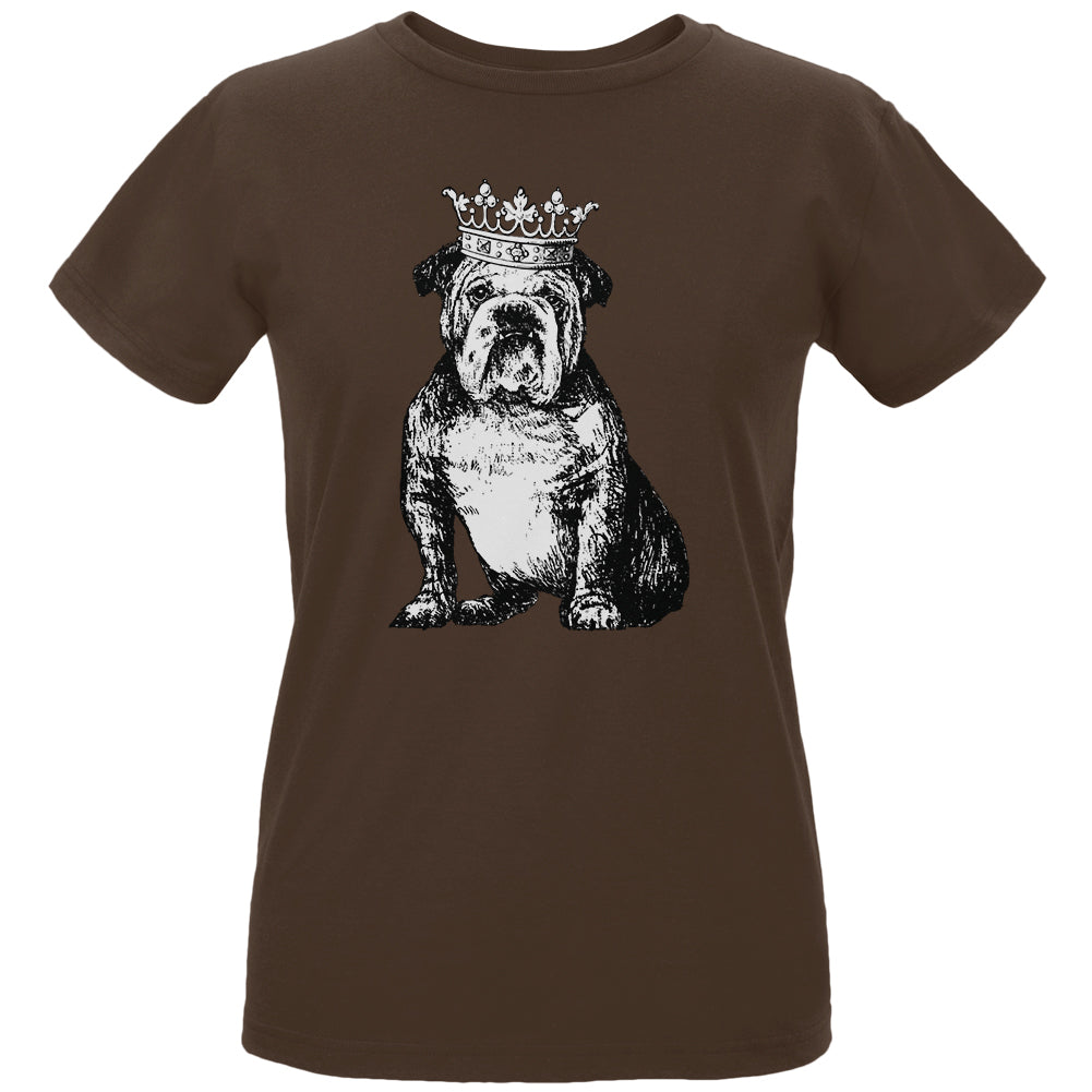 British Bulldog Crown Womens Organic T Shirt Women's T-Shirts Old Glory LG Brown 