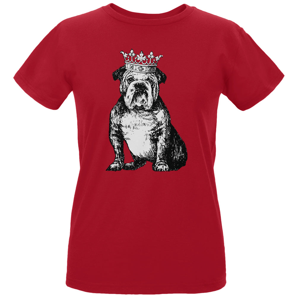 British Bulldog Crown Womens Organic T Shirt Women's T-Shirts Old Glory LG Red 