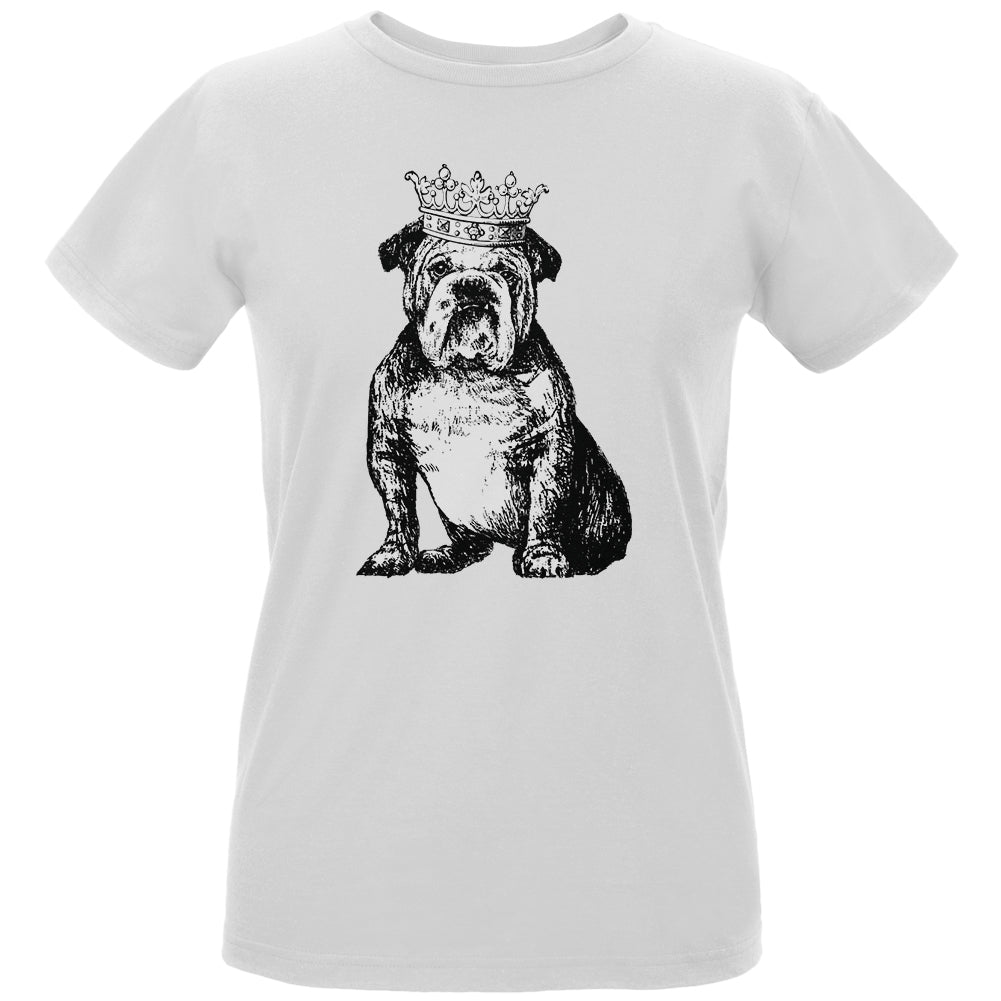 British Bulldog Crown Womens Organic T Shirt Women's T-Shirts Old Glory LG White 