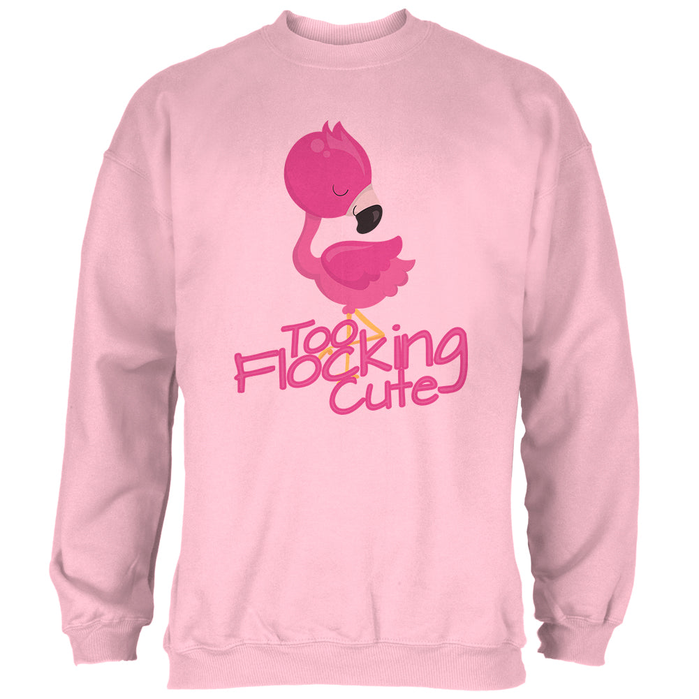 Flamingo Too Flocking Cute Mens Sweatshirt Men's Sweatshirts Old Glory 2XL Pink 