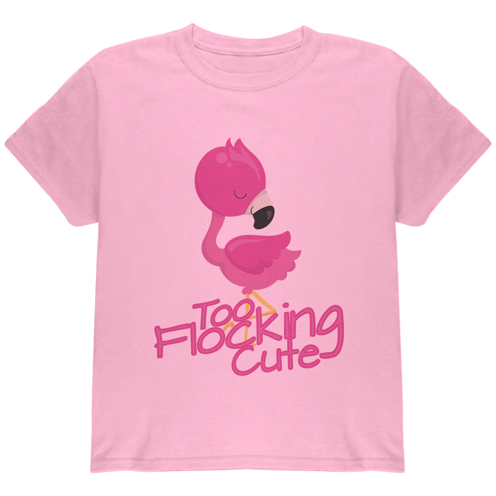 Flamingo Too Flocking Cute Youth T Shirt Youth T-Shirts Old Glory YLG Pink 