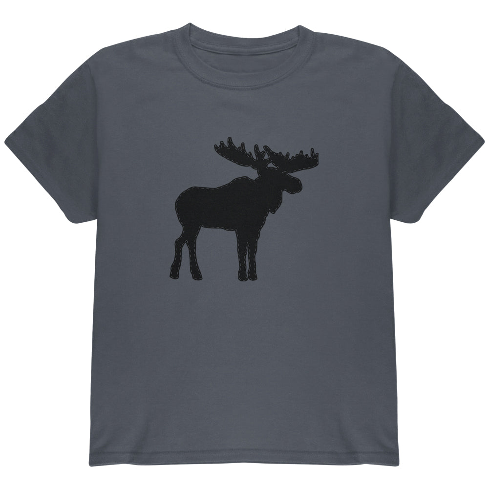 Moose Faux Stitched Youth T Shirt Youth T-Shirts Old Glory YLG Charcoal 