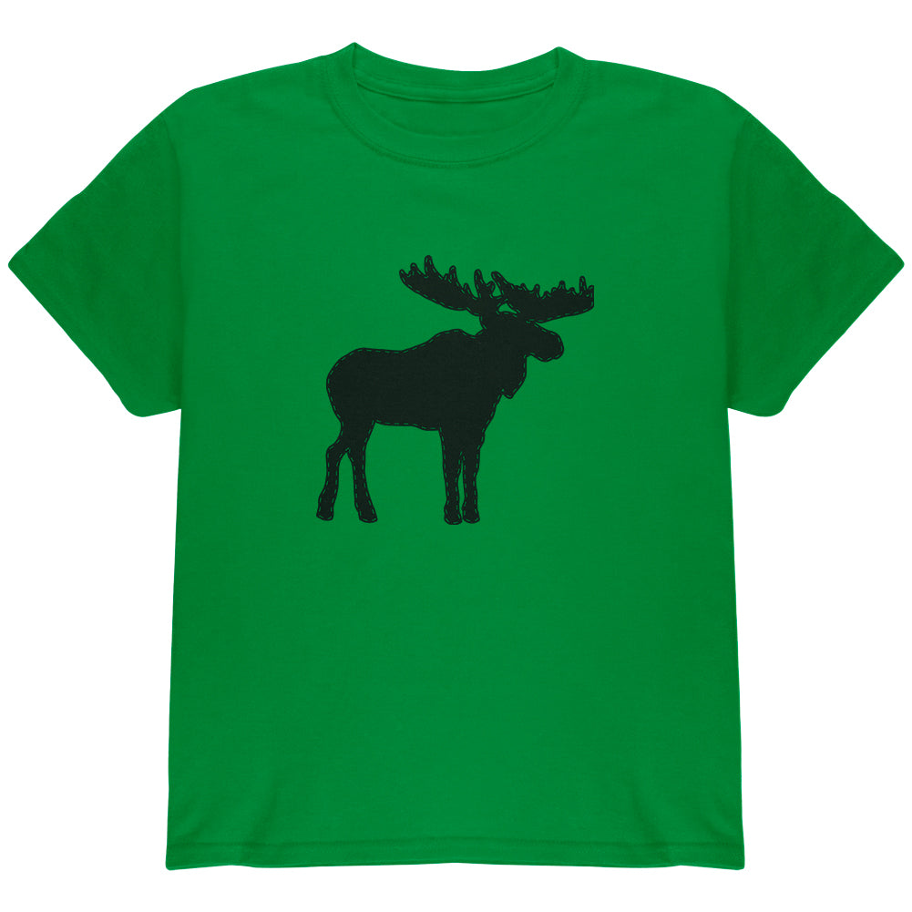 Moose Faux Stitched Youth T Shirt Youth T-Shirts Old Glory YLG Irish Green 