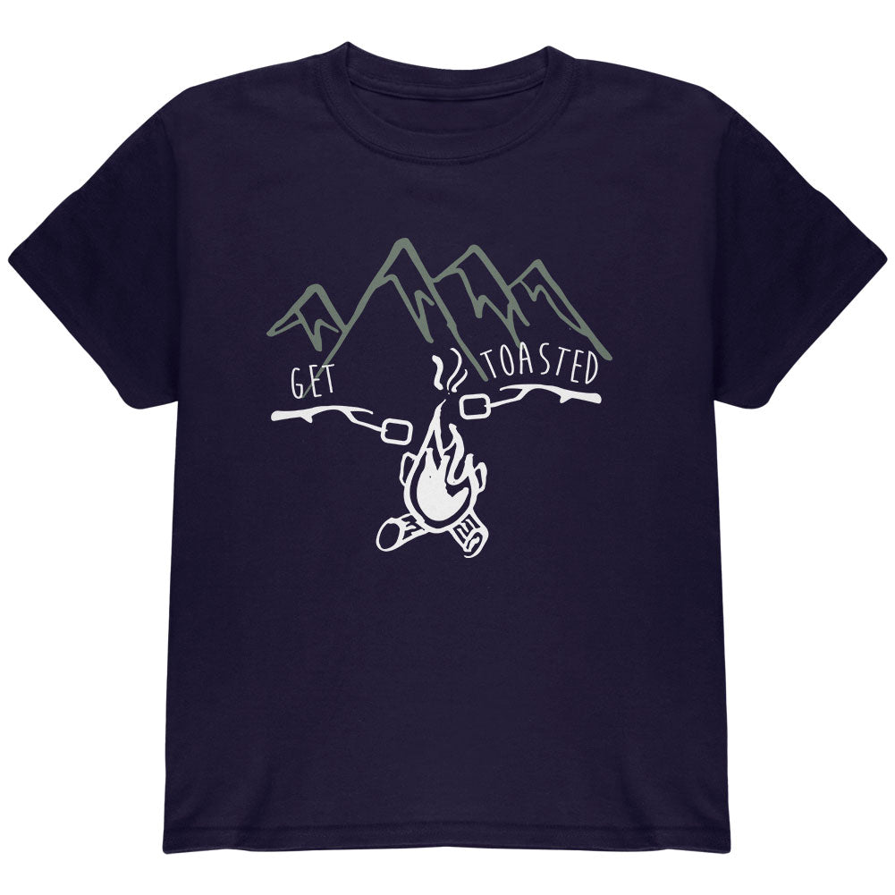 Camping Nature Get Toasted Smores Youth T Shirt Youth T-Shirts Old Glory YLG Navy 