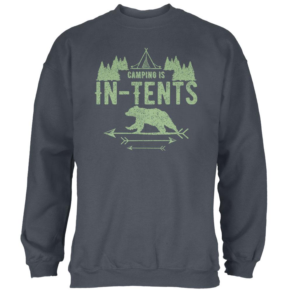 Camping Is In Tents Intense Funny Pun Mens Sweatshirt Men's Sweatshirts Old Glory 2XL Grey 