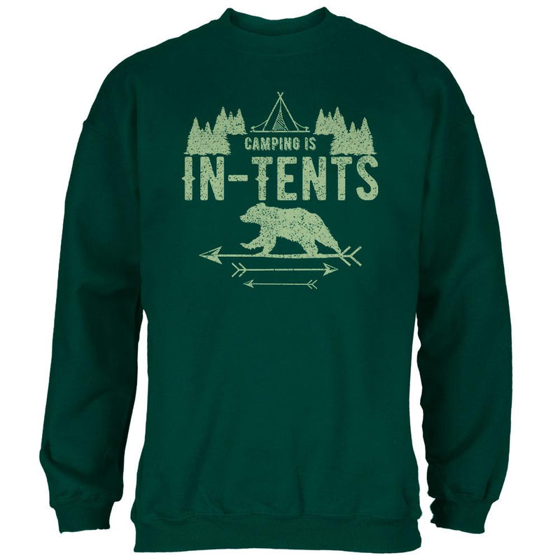 Camping Is In Tents Intense Funny Pun Mens Sweatshirt Men's Sweatshirts Old Glory 2XL Green 