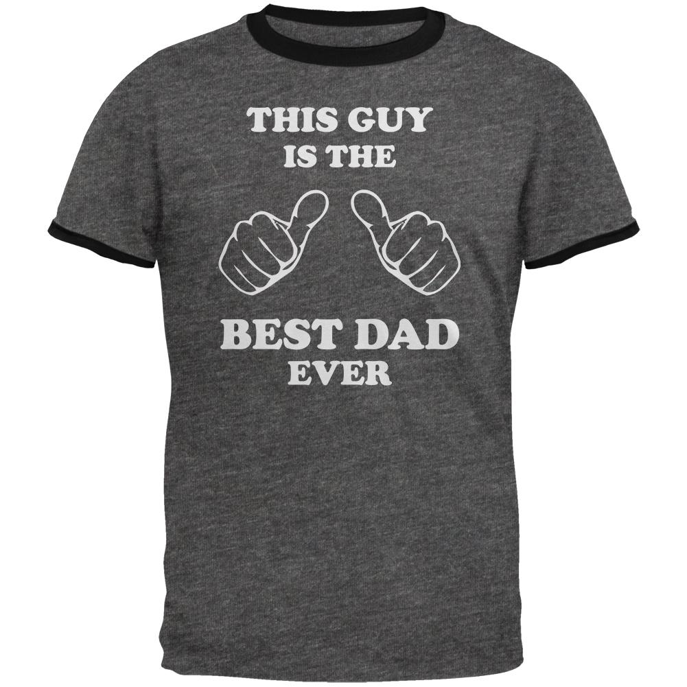 Father's Day This Guy Best Dad Ever Mens Ringer T Shirt Men's T-Shirts Old Glory 2XL Grey 