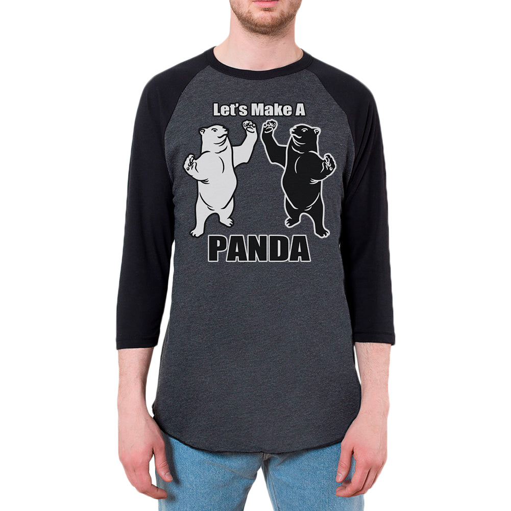 Let's Make a Panda Funny Mens Raglan T Shirt Men's T-Shirts Old Glory 2XL Black 