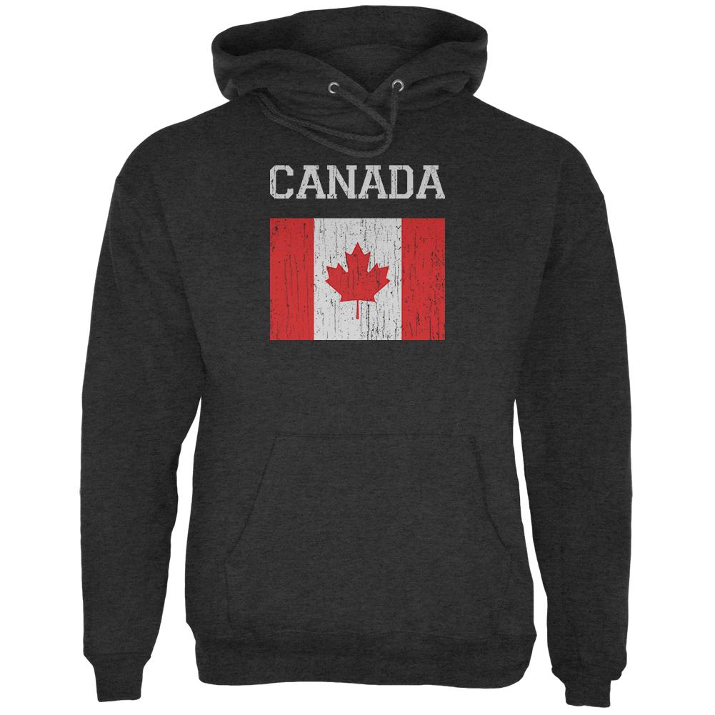 World Cup Distressed Flag Canada Mens Hoodie Men's Hoodies Old Glory 2XL Grey 