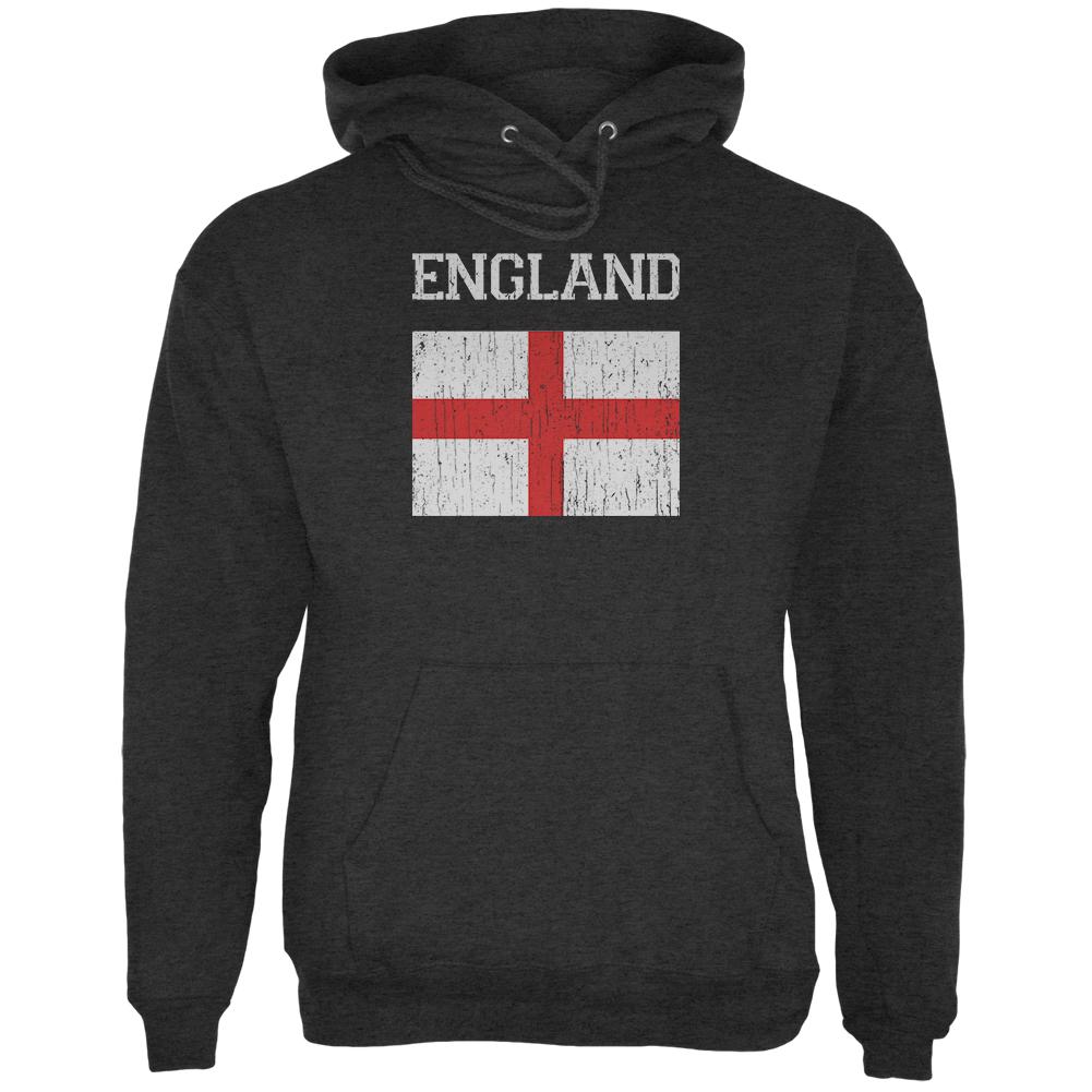 World Cup Distressed Flag England Mens Hoodie Men's Hoodies Old Glory 2XL Grey 