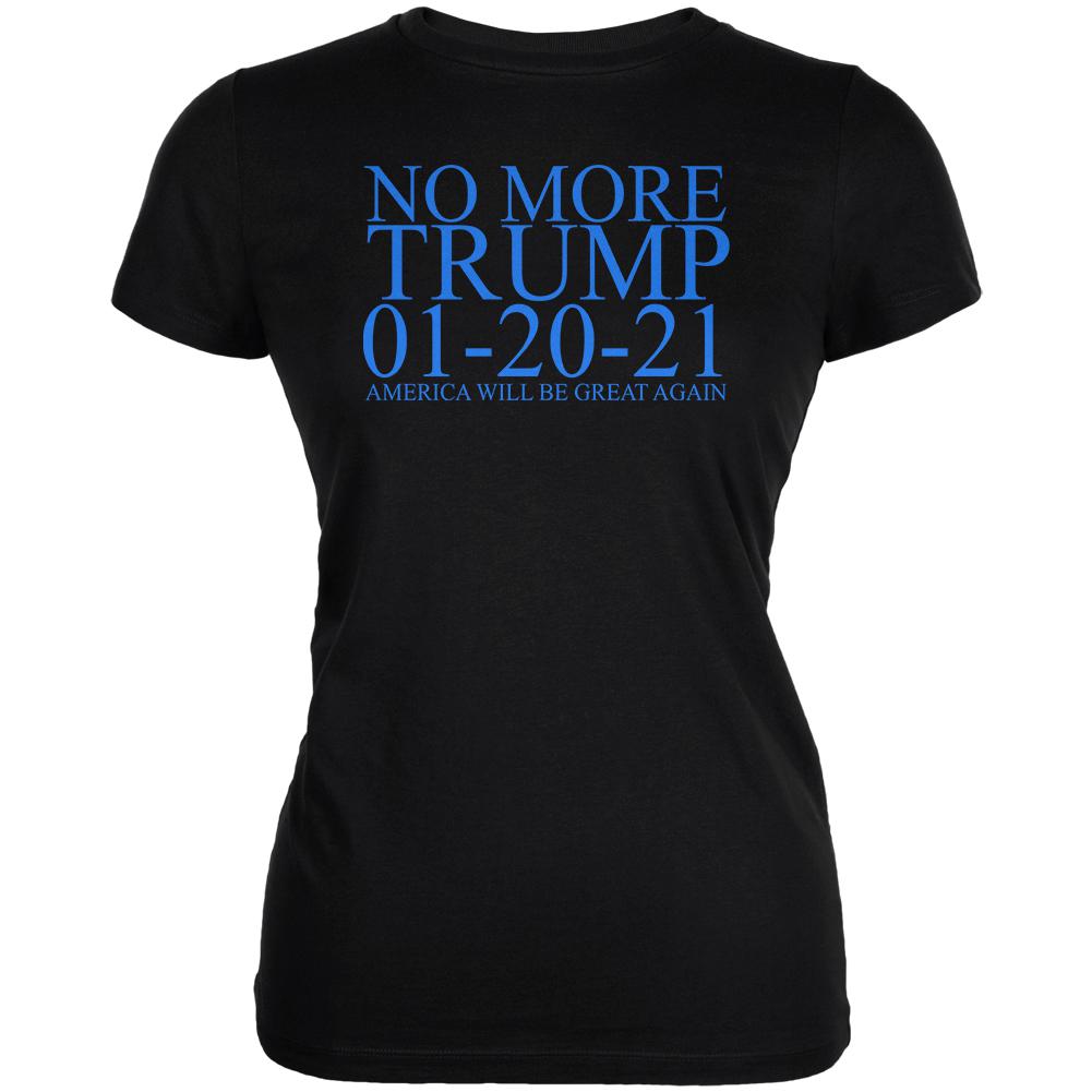 Election 2020 No More Trump 01-20-21 Juniors Soft T Shirt Juniors T-Shirts Old Glory SM Black 