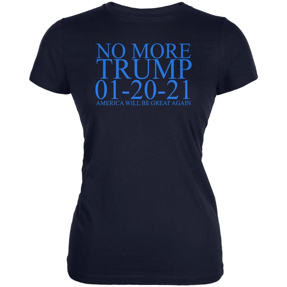 Election 2020 No More Trump 01-20-21 Juniors Soft T Shirt Juniors T-Shirts Old Glory SM Navy 