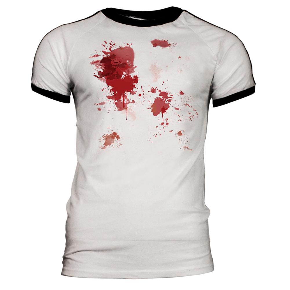 Blood Splatter Mens Soccer Jersey T Shirt Men's T-Shirts Old Glory 2XL White 