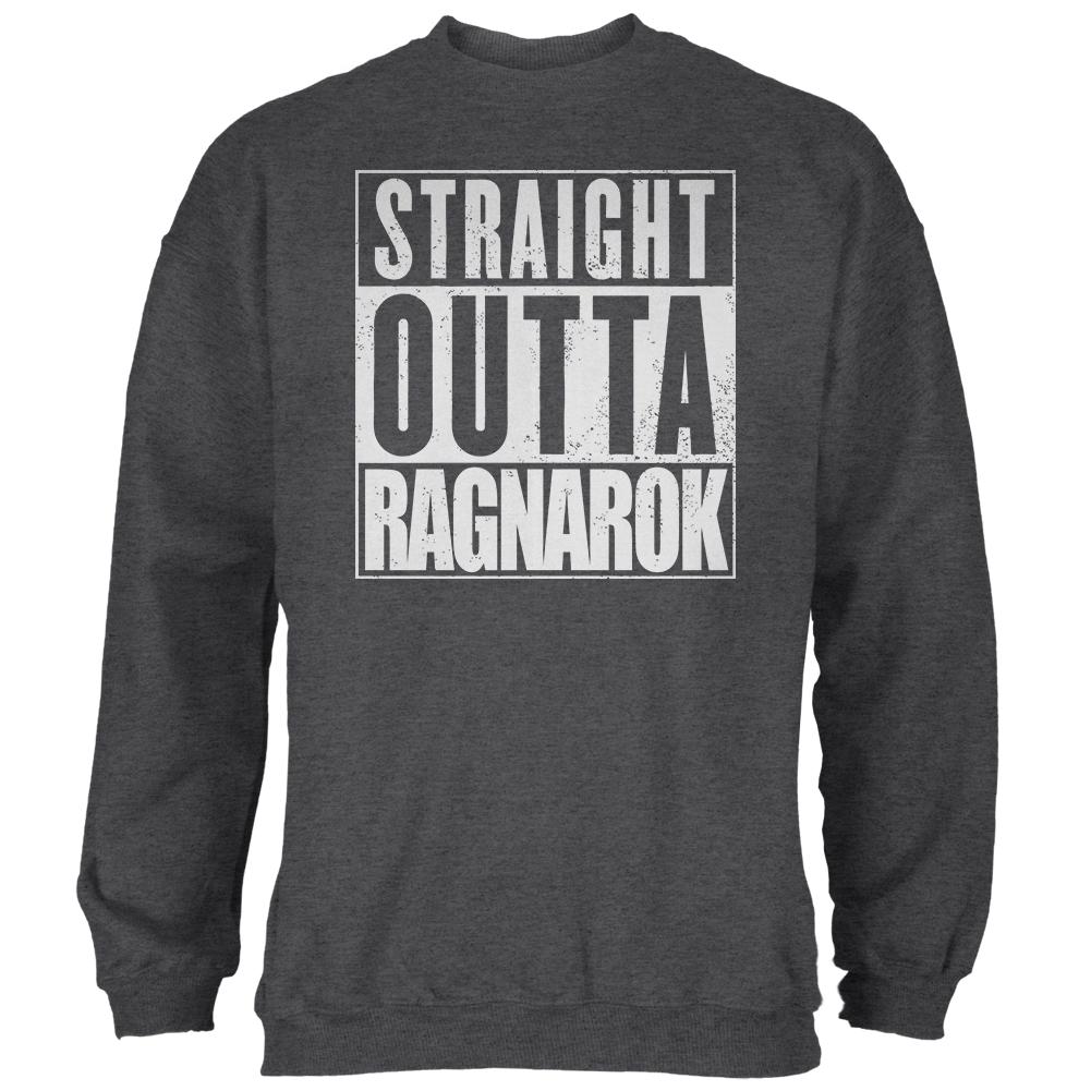 Straight Outta Ragnarok Viking Mens Sweatshirt Men's Sweatshirts Old Glory 2XL Black 