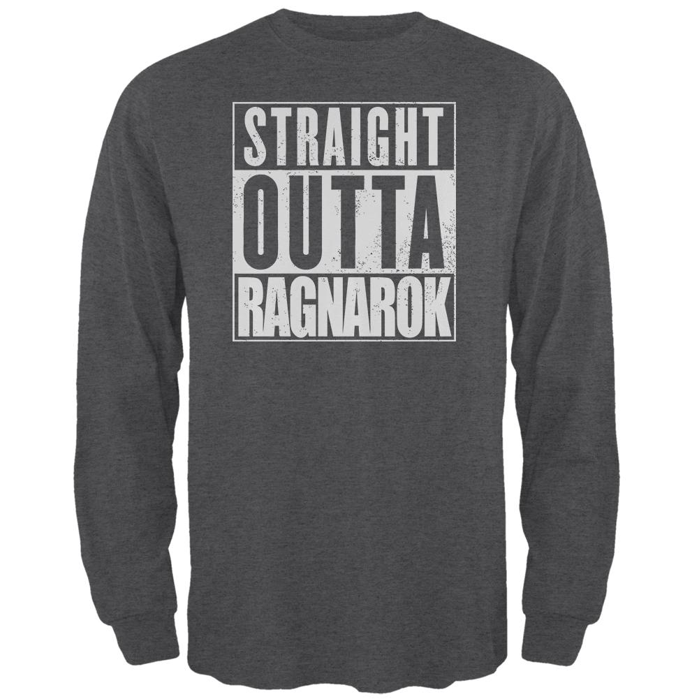 Straight Outta Ragnarok Viking Mens Long Sleeve T Shirt Men's Long Sleeves Old Glory 2XL Black 