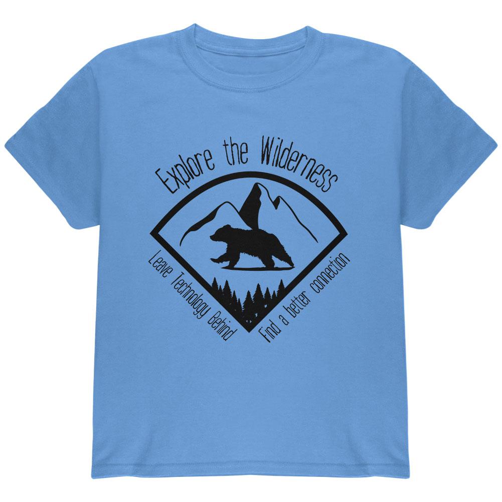 Explore The Wilderness No Wifi Better Connection Youth T Shirt Youth T-Shirts Old Glory LG Blue 