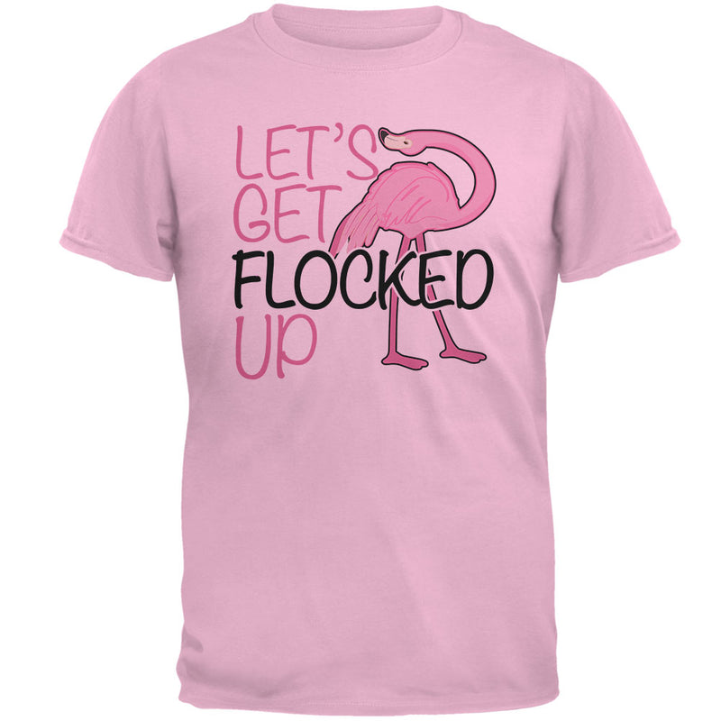 Flamingo Let's get Flocked Up Funny Pun Mens T Shirt Men's T-Shirts Old Glory 2XL Pink 