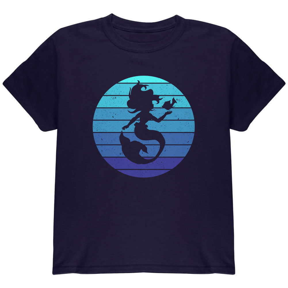 Mermaid Retro Ocean Blues Youth T Shirt Youth T-Shirts Old Glory YLG Navy 