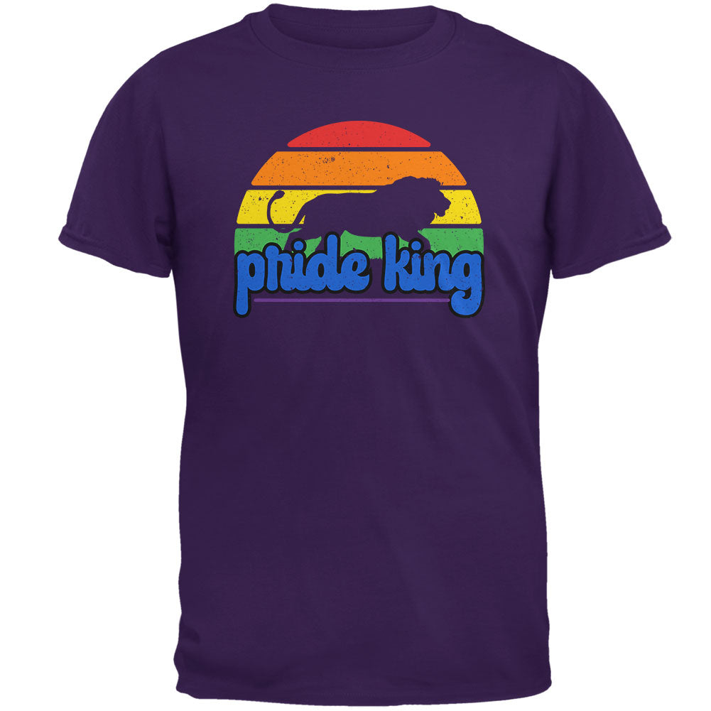 LGBTQ Lion Retro Sun Pride Mens T Shirt Men's T-Shirts LGBT 2XL Purple 