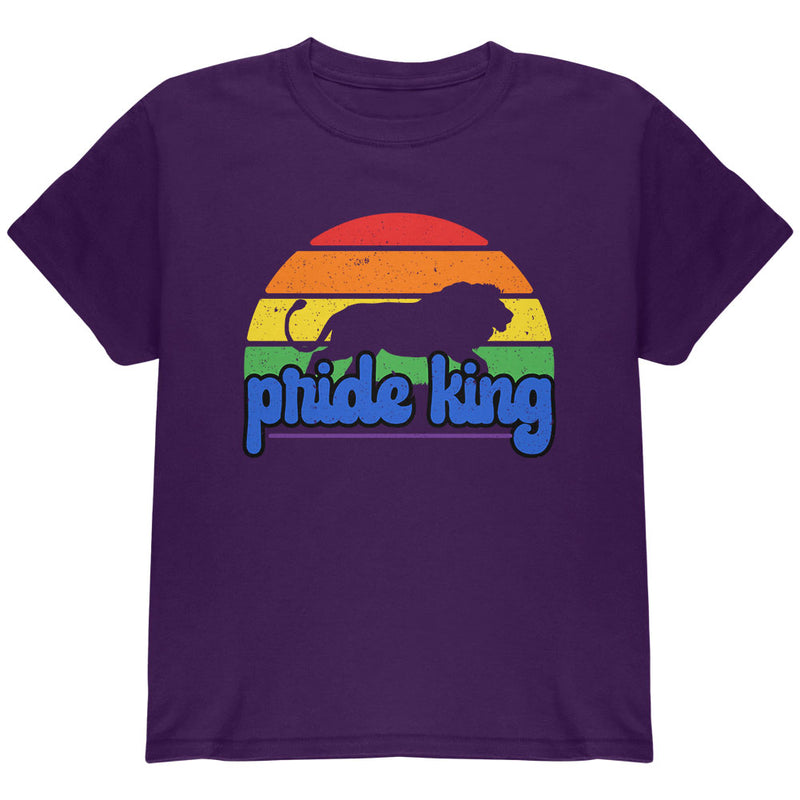 LGBTQ Lion Retro Sun Pride Youth T Shirt Youth T-Shirts LGBT YLG Purple 