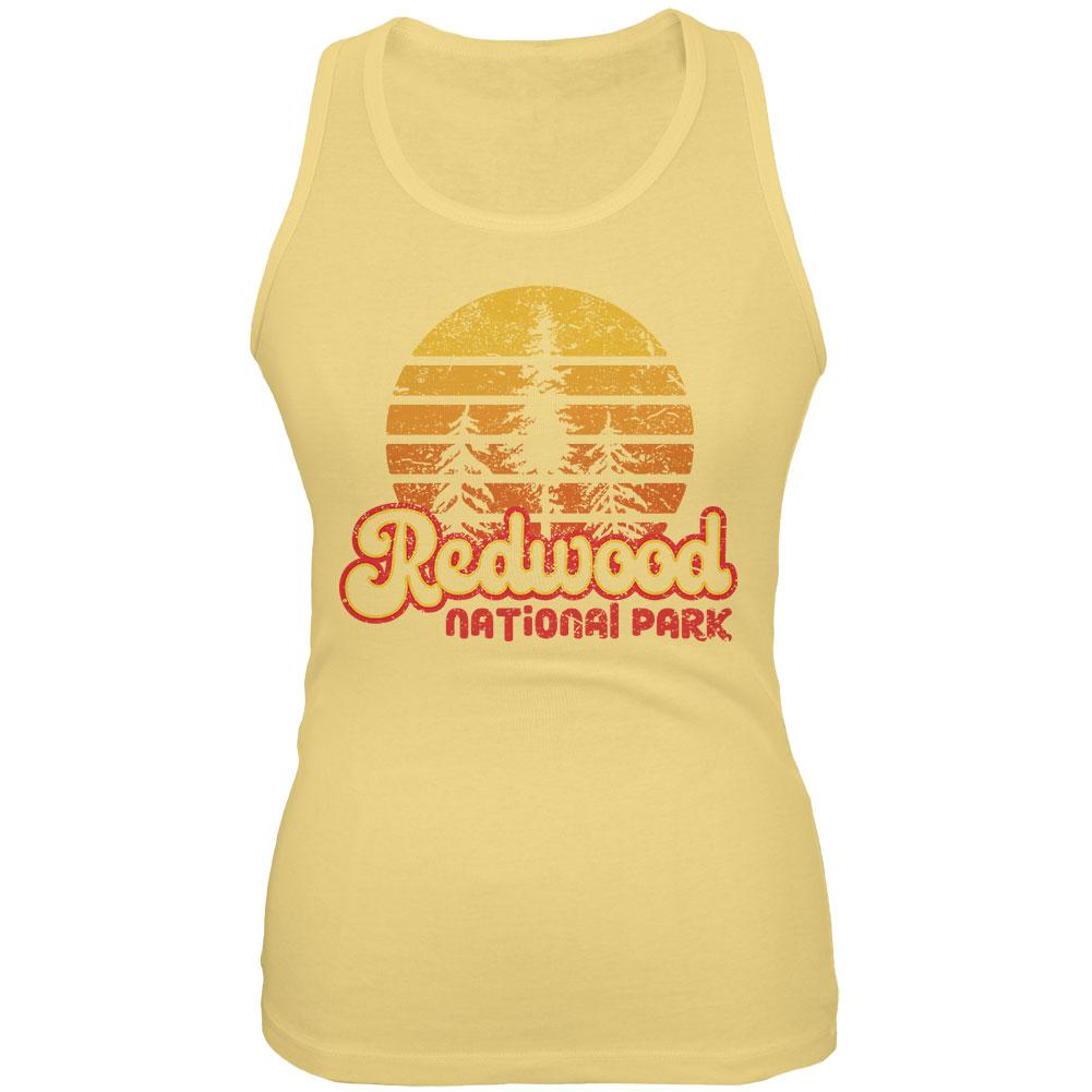 National Park Retro 70s Sunset Redwood Juniors Soft Tank Top Juniors Tank Tops Old Glory 2XL Yellow 