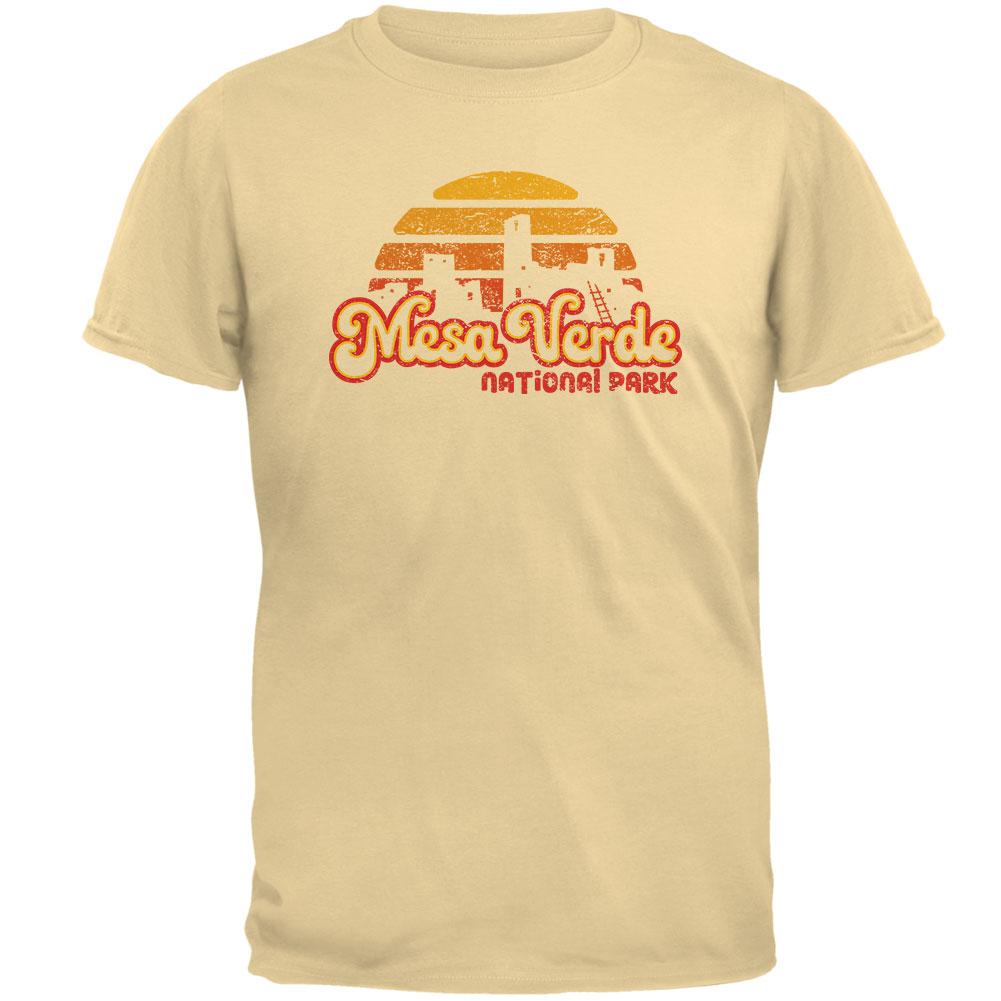 National Park Retro 70s Sunset Mesa Verde Mens T Shirt Men's T-Shirts Old Glory 2XL Yellow 