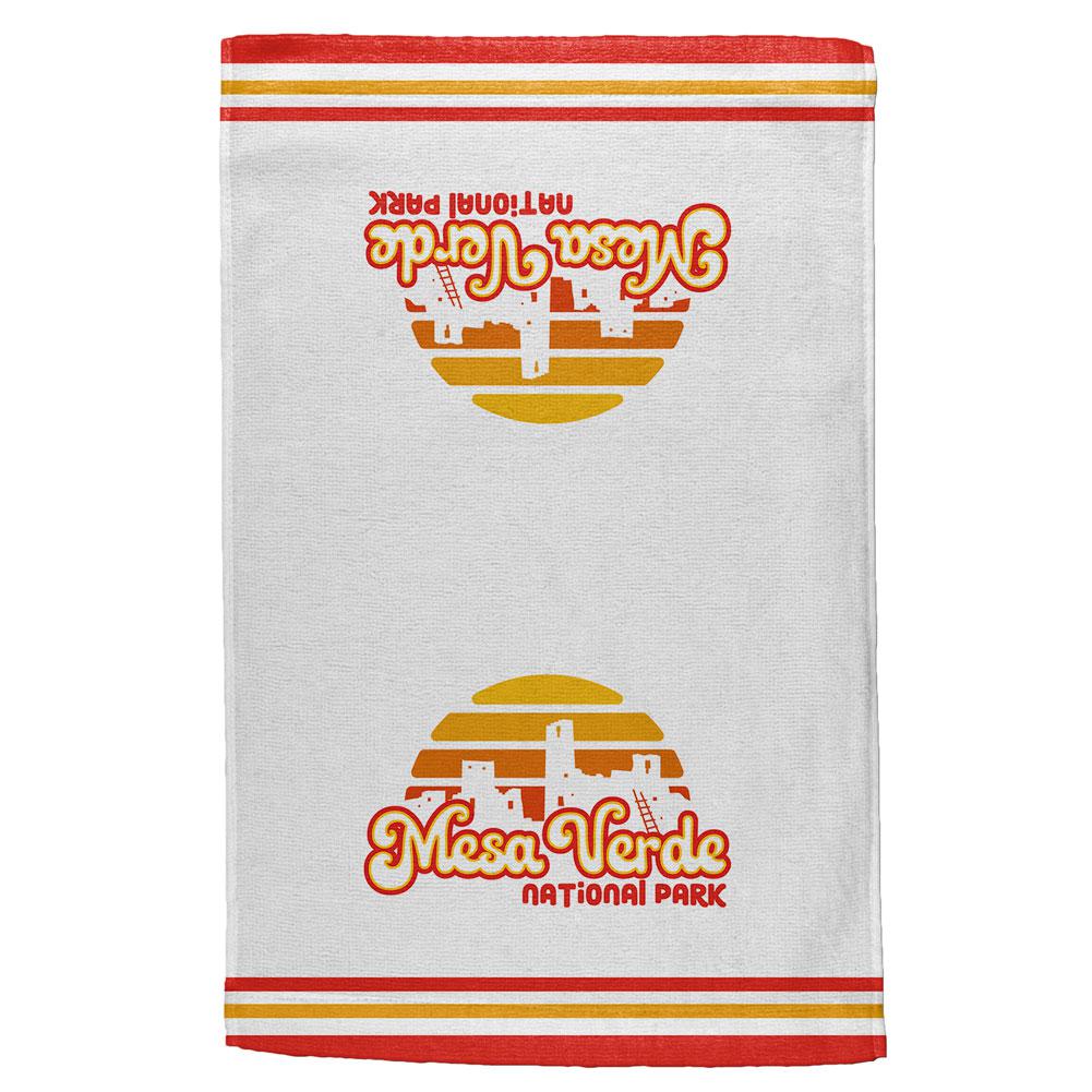 National Park Retro 70s Sunset Mesa Verde All Over Hand Towel Hand Towel Old Glory OS Multi 