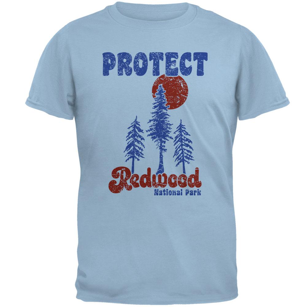 National Park Retro 70s Landscape Protect Redwood Mens T Shirt Men's T-Shirts Old Glory 2XL Blue 