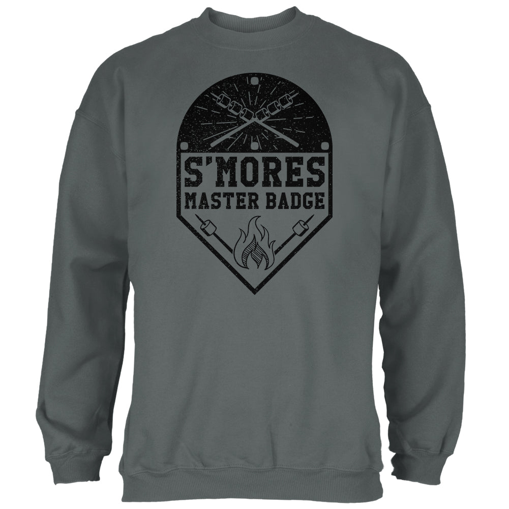 S'Mores Master Badge Mens Sweatshirt Men's Sweatshirts Old Glory 2XL Charcoal 