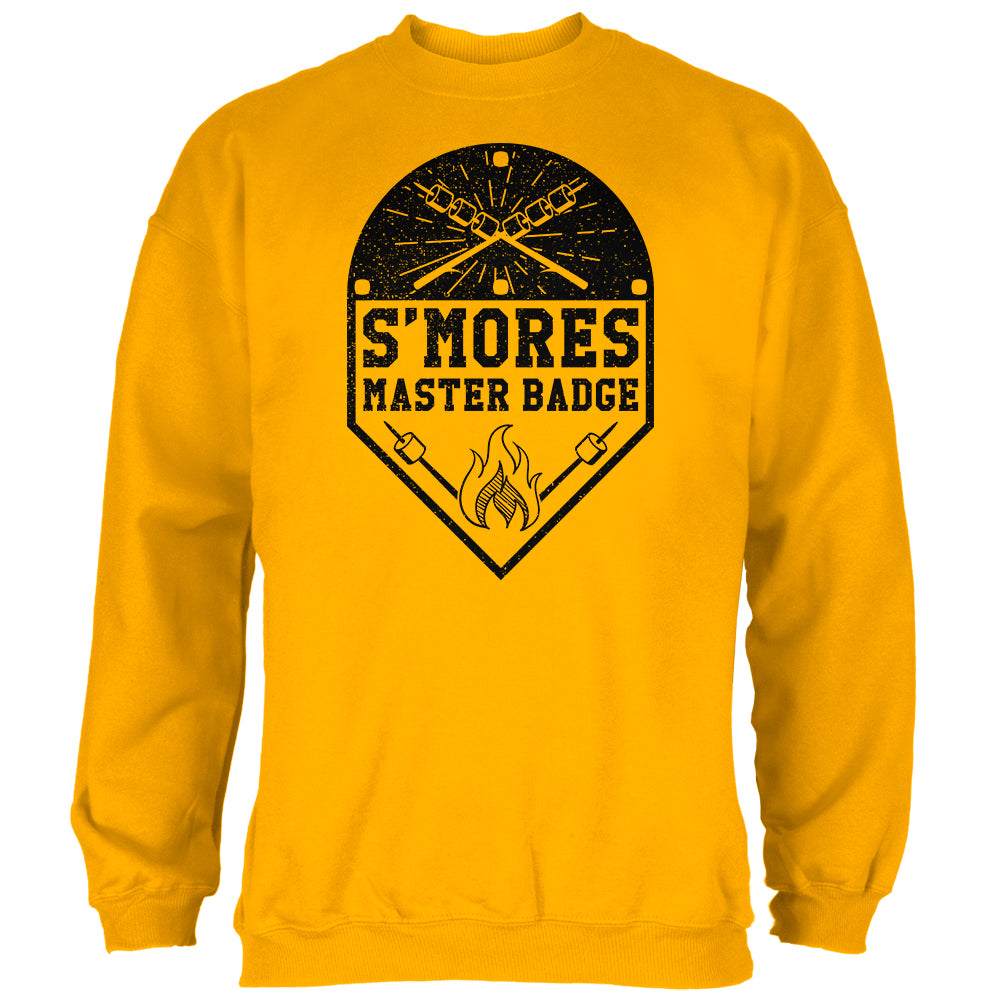 S'Mores Master Badge Mens Sweatshirt Men's Sweatshirts Old Glory 2XL Gold 