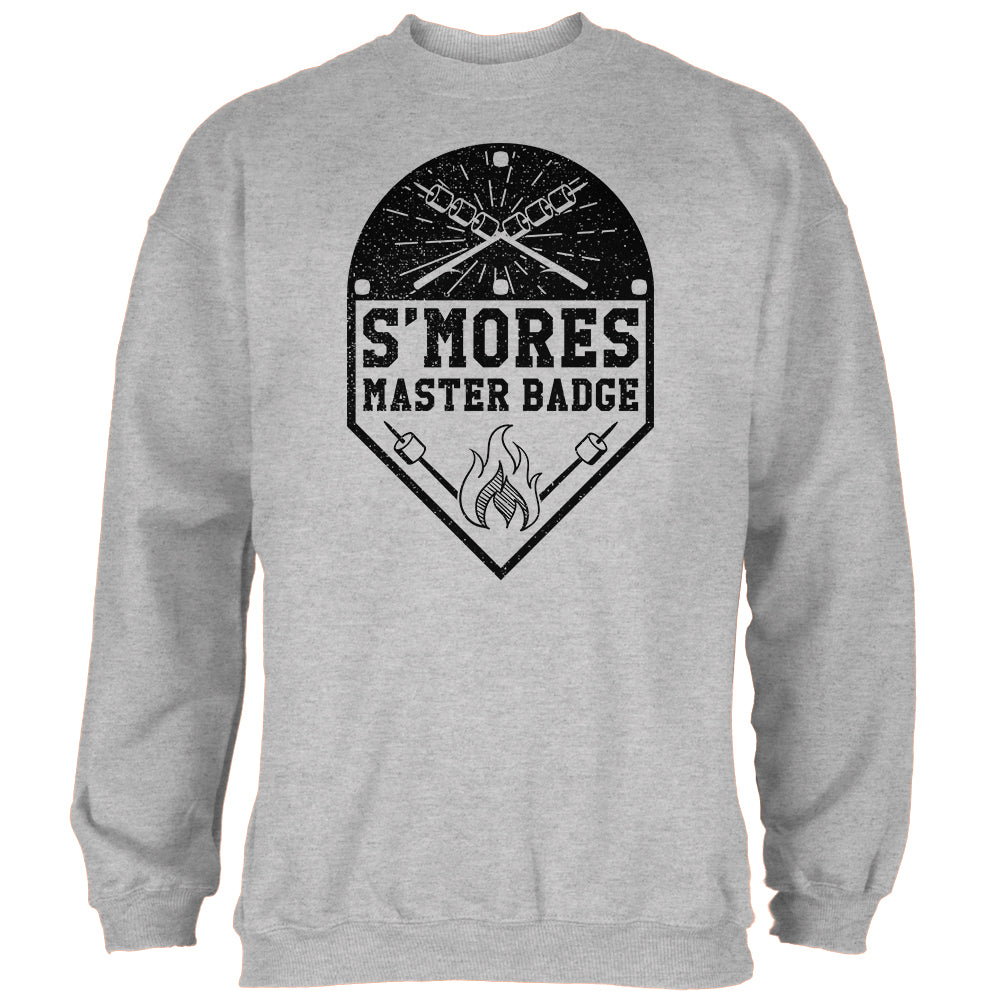 S'Mores Master Badge Mens Sweatshirt Men's Sweatshirts Old Glory 2XL Heather 