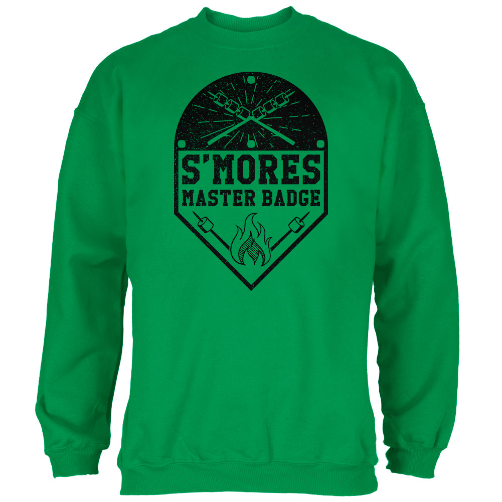 S'Mores Master Badge Mens Sweatshirt Men's Sweatshirts Old Glory 2XL Green 