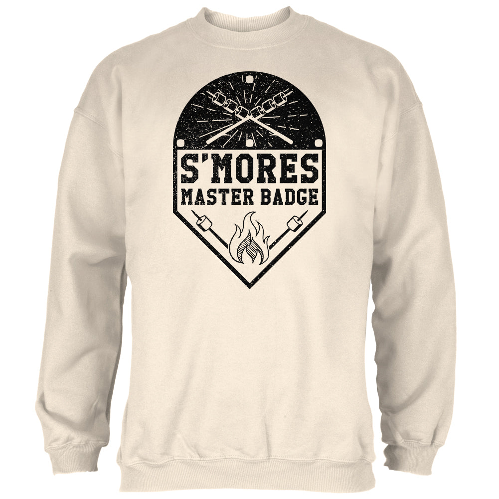 S'Mores Master Badge Mens Sweatshirt Men's Sweatshirts Old Glory 2XL Natural 