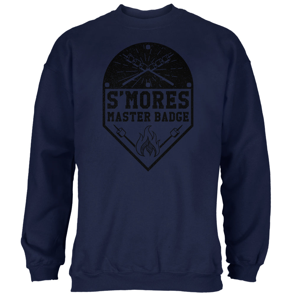 S'Mores Master Badge Mens Sweatshirt Men's Sweatshirts Old Glory 2XL Navy 