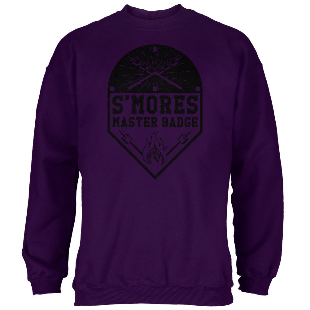 S'Mores Master Badge Mens Sweatshirt Men's Sweatshirts Old Glory 2XL Purple 