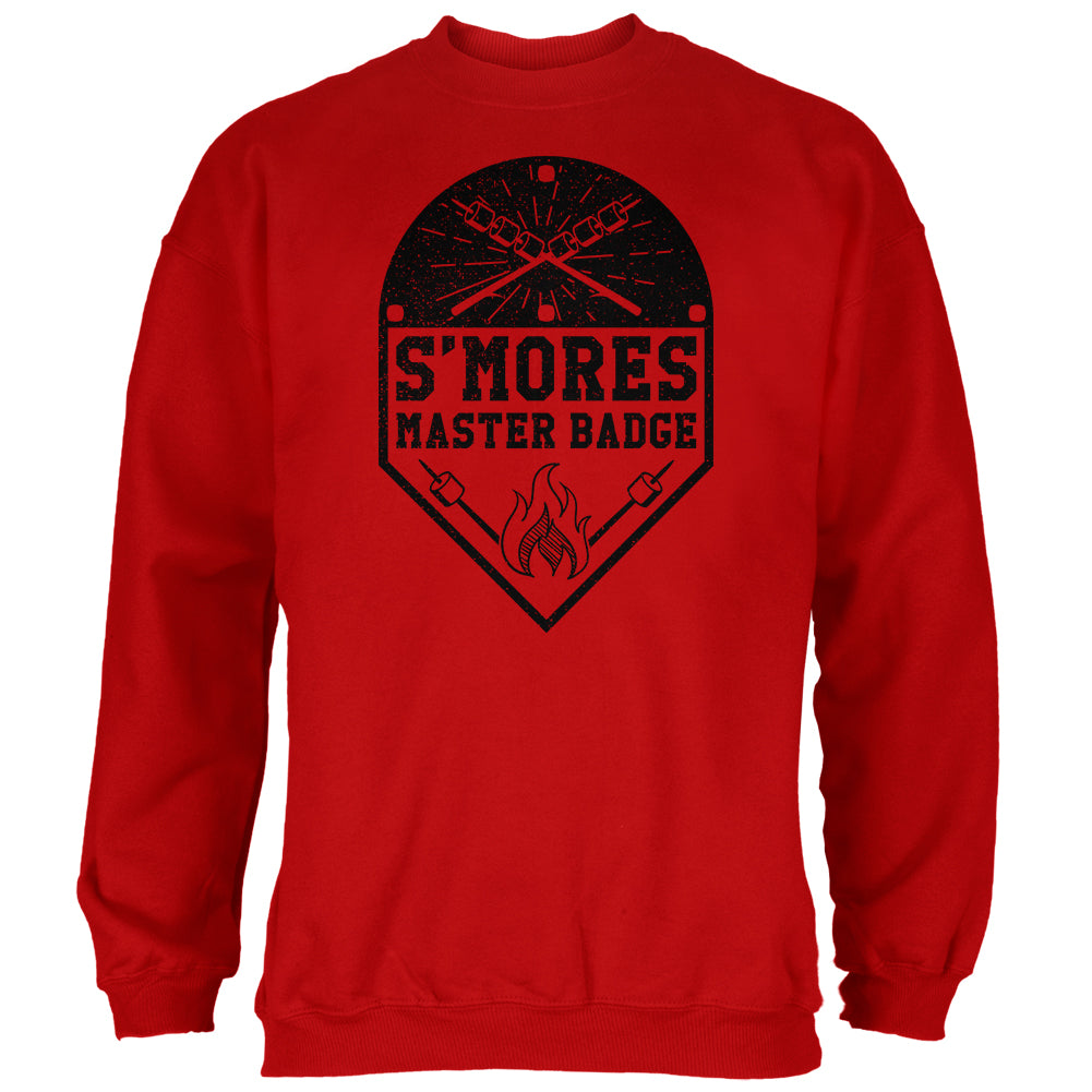 S'Mores Master Badge Mens Sweatshirt Men's Sweatshirts Old Glory 2XL Red 