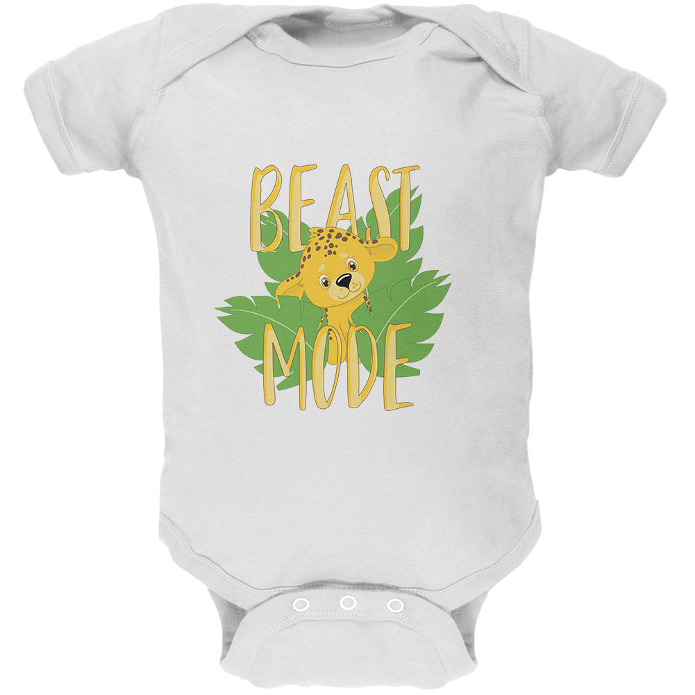 Beast Mode Cute Cheetah Cub Soft Baby One Piece Baby One Piece Old Glory 0-3M White 