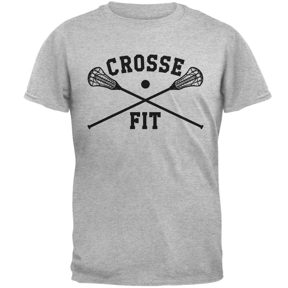 Lacrosse Crosse Fit Mens T Shirt Men's T-Shirts Old Glory 2XL Grey 