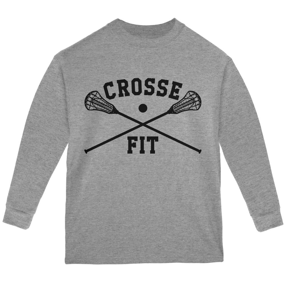 Lacrosse Crosse Fit Youth Long Sleeve T Shirt Youth Long Sleeves Old Glory LG Grey 