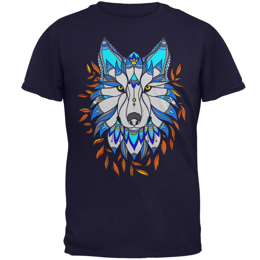 Totem Wolf is my Spirit Animal Mens T Shirt Men's T-Shirts Old Glory 2XL Navy 